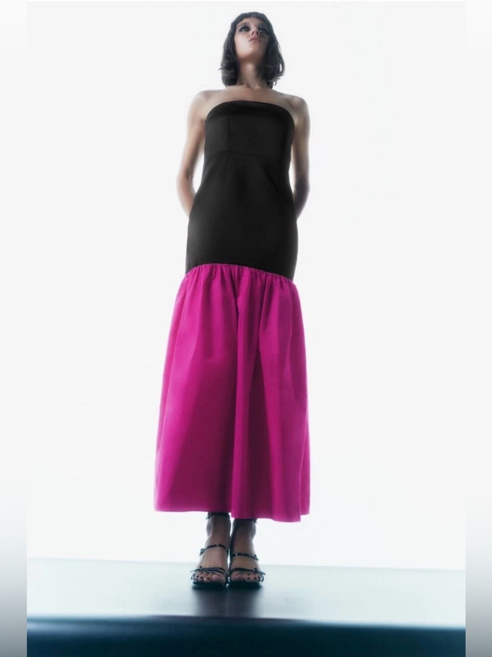 Zara Black and Pink Dress